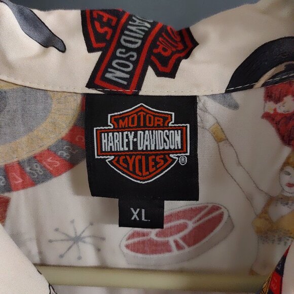 Harley Davidson Tori Richard Sleeveless Button Front Shirt Women's XL Showgirls - Picture 5 of 11